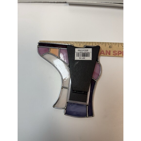 Art Glass Handmade Photo Frame Stain Glass Boot Shoe Shape Frame - Picture 6 of 9